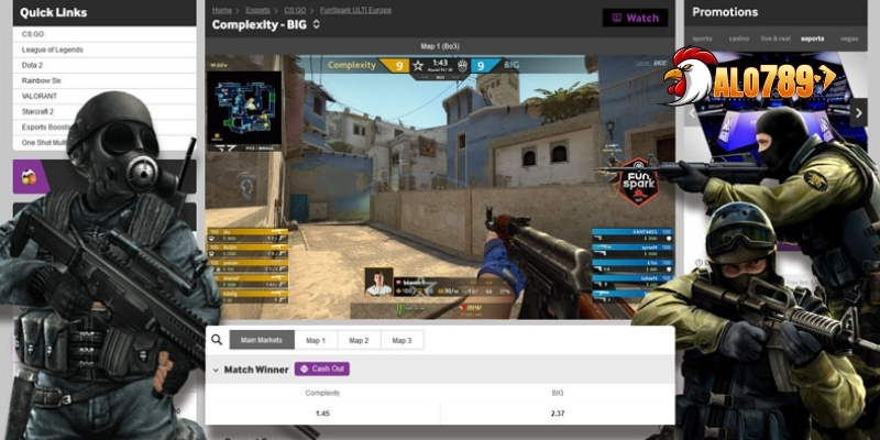 Hòa Mình Vào CSGO - Bom Tấn Esports Đổ Bộ ALO789 3 Bảng kèo cược CS:GO ALO789
